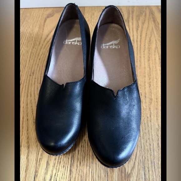 Dansko Shoes - Dansko Liliana Wedge Women's Size 37(6.5-7) Black Leather Slip On Comfort Shoes